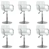 Image de Lot de 6 chaise vidaxl en plastique non pliable interieur H. 71 cm blanc