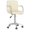 Image de Chaise pivotante de salle à manger Crème Tissu