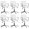 Image de Lot de 6 chaise vidaxl interieur non pliable H. 74.5 cm en plastique blanc