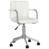 Image de Chaise pivotante de salle à manger Blanc Similicuir