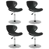 Image de Lot de 4 chaise de bureau vidaxl H. 61 cm non pliable interieur en plastique noir