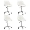 Image de Lot de 4 chaise vidaxl interieur non pliable H. 67.5 cm en plastique blanc