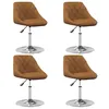 Image de Lot de 4 chaise vidaxl en plastique non pliable H. 62.5 cm interieur marron