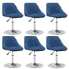 Image de Lot de 6 chaise vidaxl en plastique non pliable H. 62.5 cm interieur bleu