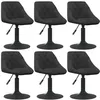 Image de Lot de 6 chaise vidaxl en plastique non pliable interieur H. 62.5 cm noir