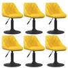 Image de Chaises à manger pivotantes lot de 6 jaune moutarde velours