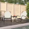 Image de vidaXL Chaises longues à bascule lot de 2 crème acier et textilène318142