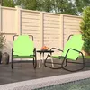 Image de vidaXL Chaises longues à bascule lot de 2 vert acier et textilène318143