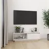 Image de Meuble TV Blanc 110x30x33,5 cm Bois de pin massif