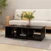 Image de vidaXL Table basse noir 110x50x34 cm bois de pin massif809916