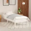 Image de Cadre de lit sans matelas blanc bois massif