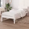 Image de Cadre de lit sans matelas blanc bois massif