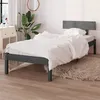 Image de Cadre de lit sans matelas gris bois de pin massif