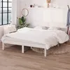 Image de Cadre de lit sans matelas blanc bois massif 140x200 cm