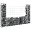 Image de vidaXL Schanskorf U-vormig met 2 palen 140x20x100 cm ijzer151275