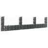 Image de Panier de gabion en forme de U avec 4 poteaux Fer 380x20x100 cm