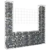 Image de Panier de gabion en forme de U avec 2 poteaux Fer 140x20x150 cm