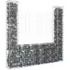 Image de Clôture Gabion avec 2 Poteaux, Fer, 140X20X150 Cm