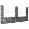 Image de vidaXL Panier de Gabion en Forme de U avec 3 Poteaux Mur de Soutènement Barrière de Jardin Patio Projets de Jardinage 151283