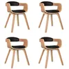 Image de Lot de 4 chaise vidaxl H. 70 cm non pliable interieur en bois noir