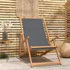 Image de Chaise de plage pliable Bois de teck solide Gris