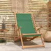 Image de Chaise de plage pliable Bois de teck solide Vert