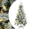 Image de vidaXL Kerstboom met LED en dennenappels en sneeuw 225 cm PVC en PE3094562