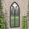 Image de vidaXL Miroir de jardin, Noir, 100x45 cm Fer pour utilisation extérieure