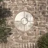 Image de vidaXL Tuinspiegel rond 40x4 cm ijzer zandkleurig318357