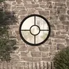 Image de vidaXL Miroir de jardin Noir 60x4 cm Fer Rond utilisation extérieure