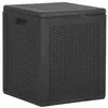 Image de Boîte de rangement de jardin 90 L Noir PP Rotin