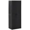 Image de Armoire de rangement de jardin Noir 65x45x172 cm PP Rotin