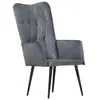 Image de vidaXL Fauteuil echt leer grijs