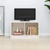 Image de Meuble TV Blanc 70x33x42 cm Bois de pin massif