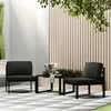 Image de vidaXL Jeu de canapés de jardin 3 pcs et coussins Aluminium Anthracite