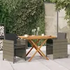 Image de vidaXL 3-delige Tuinset met kussens grijs3094303