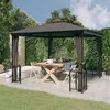 Image de vidaXL Tonnelle avec Parois et Toit Double Belvédère de Terrasse Pavillon de Patio Tente de Réception Chapiteau d'Extérieur 318541