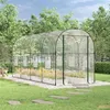 Image de vidaXL Serre Transparent 160x400x190 cm PVC et acier enduit de poudre, serre de culture, serre extérieure, serre avec porte 317247