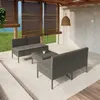 Image de Salon de jardin modulable Vidaxl resine tressee gris 5 pieces 69 x 57 x 69 4 personnes