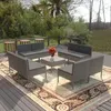 Image de Salon de jardin VIDAXL resine tressee gris 9 pieces x 57 x 69 9 personnes