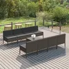 Image de Salon de jardin modulable VIDAXL resine tressee gris 9 pieces x 57 x 69 9 personnes