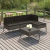 Image de Salon de jardin modulable Vidaxl resine tressee gris 5 pieces 69 x 60 x 69 cm 4 personnes
