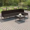 Image de Salon de jardin modulable VIDAXL resine tressee gris 6 pieces x 57 x 69 5 personnes