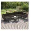 Image de Salon de jardin modulable Vidaxl resine tressee gris 9 pieces 69 x 60 x 69 cm 8 personnes