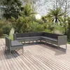 Image de Salon de jardin modulable Vidaxl gris 9 personnes 9 pieces 69 x 69 cm resine tressee