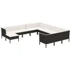 Image de Salon de jardin modulable Vidaxl resine tressee noir 7 pieces 12 personnes