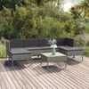 Image de Salon de jardin modulable Vidaxl resine tressee gris 7 pieces x 57 x 69 6 personnes