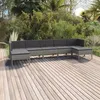 Image de Salon de jardin modulable Vidaxl resine tressee gris 7 pieces x 57 x 69 7 personnes