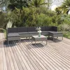 Image de Salon de jardin modulable Vidaxl resine tressee gris 8 pieces 69 x 60 x 69 7 personnes