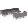 Image de Salon de jardin modulable Vidaxl gris 10 personnes 11 pieces 69 x 60 x 69 cm resine tressee